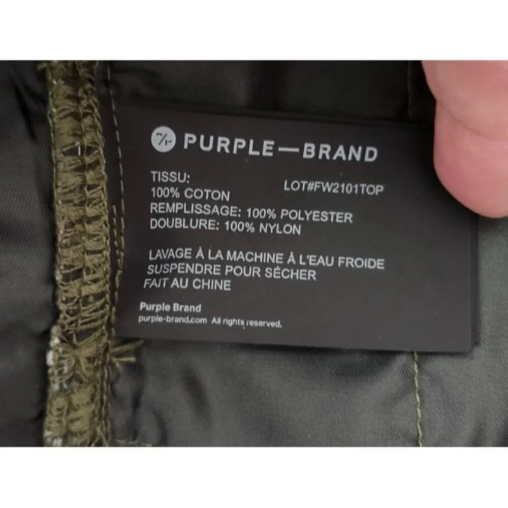 Purple Brand P313 Quilted Shirt Jacket Drip Camo Men’s Medium Primaloft Insulate